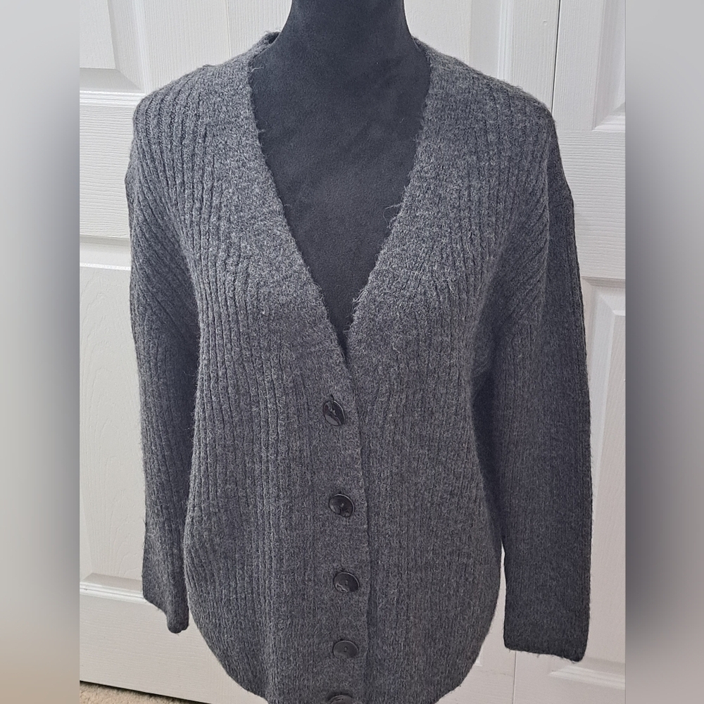 Topshop Grey Button Up Cardigan Size 8-10P